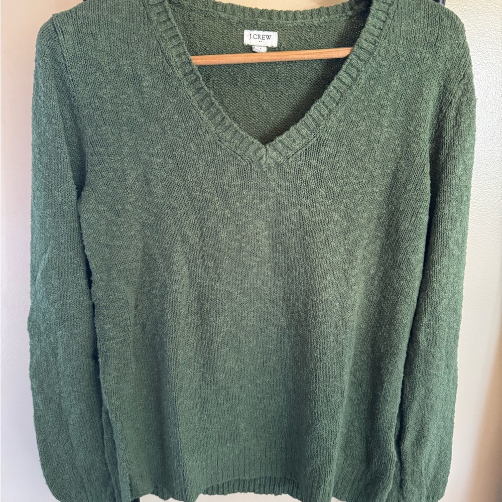 J. Crew Forest Green V-Neck Sweater